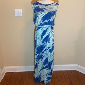 Rachel Pally Blue Abstract Print Maxi Dress
